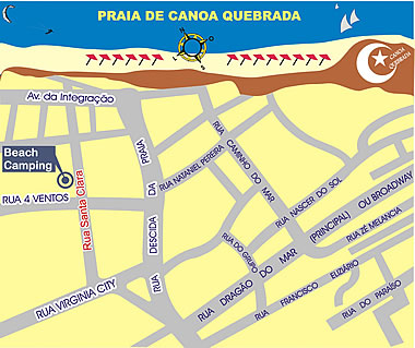 Mapa de localização de Canoa Quebrada
