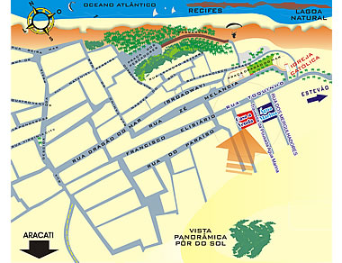 Mapa de localiza&ccedil;&atilde;o da casa em Canoa Quebrada