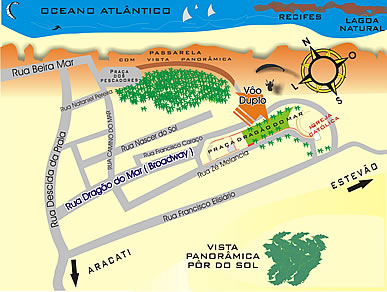 Mapa de Localização do Jerome - Passeio de parapente em Canoa Quebrada