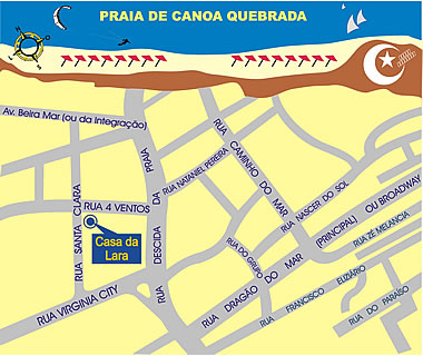 Mapa de localização de Canoa Quebrada