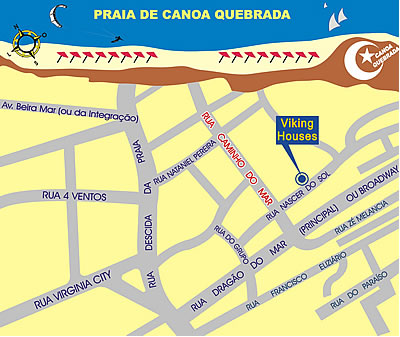Mapa de localiza&ccedil;&atilde;o da Viking House em Canoa Quebrada