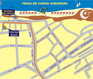 Mapa de localiza&ccedil;&atilde;o de Canoa Quebrada