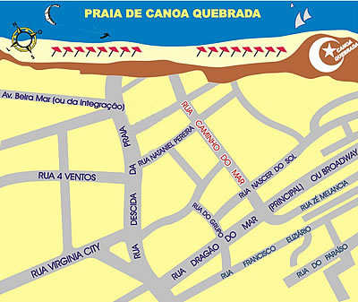Mapa de localização da Viking House em Canoa Quebrada