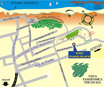 Mapa de localiza&ccedil;&atilde;o de Canoa Quebrada