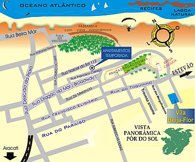 Mapa de localiza&ccedil;&atilde;o de Canoa Quebrada