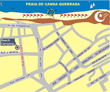 Mapa de localiza&ccedil;&atilde;o de Canoa Quebrada