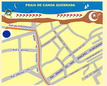 Localiza&ccedil;&atilde;o da casa de Erik em Canoa Quebrada