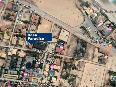 Mapa de localiza&ccedil;&atilde;o da Pousada Dona Flor em Canoa Quebrada